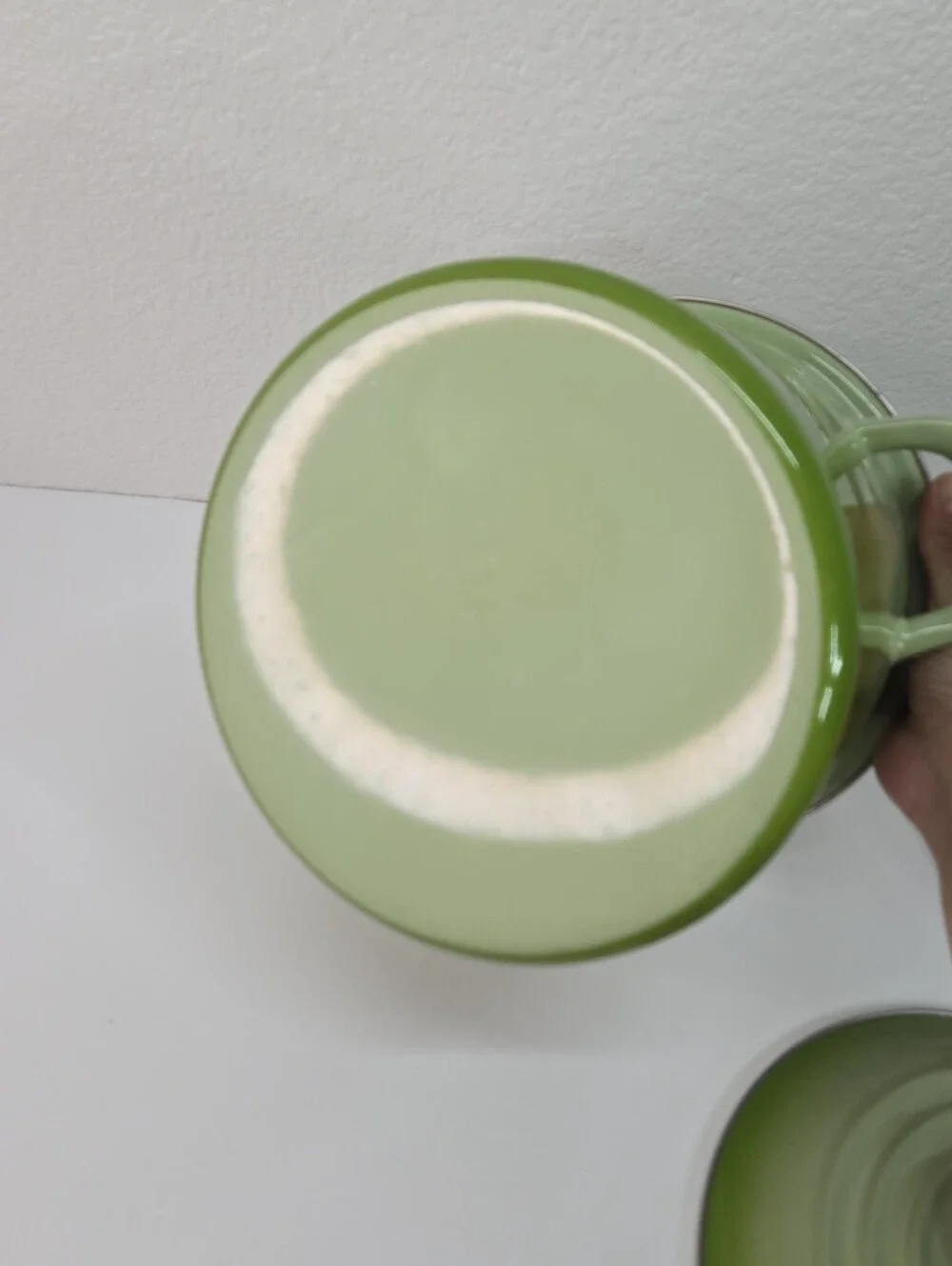 VTG Le Creuset Enamel on Steel Stockpot 6 Qt Green Soup Pot Pan w Lid Palm Ombre